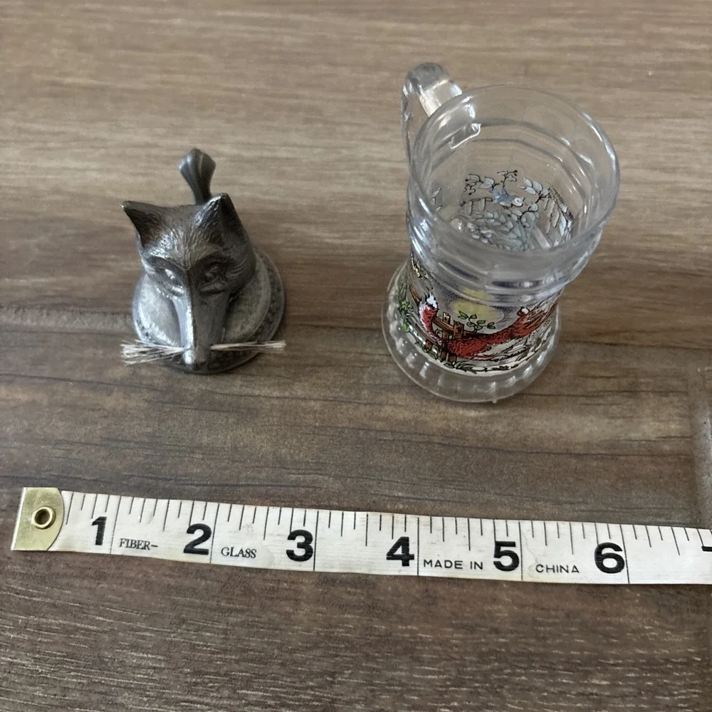 BMF Schnapskrugerl Wolf Whiskers Mini Steins, Made in Germany-  Top Not Attached